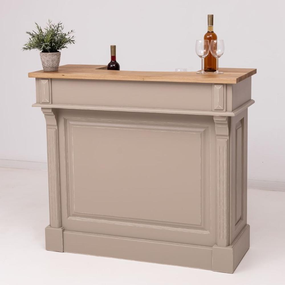klasicky bezovy sedy drevo barovy pult masivne drevo restauracia bistro recepcia barovy stolik opierka laket country vintage vidiecky provensalsky styl nabytok lameridiana zeleny modry barova stolicka.jpg